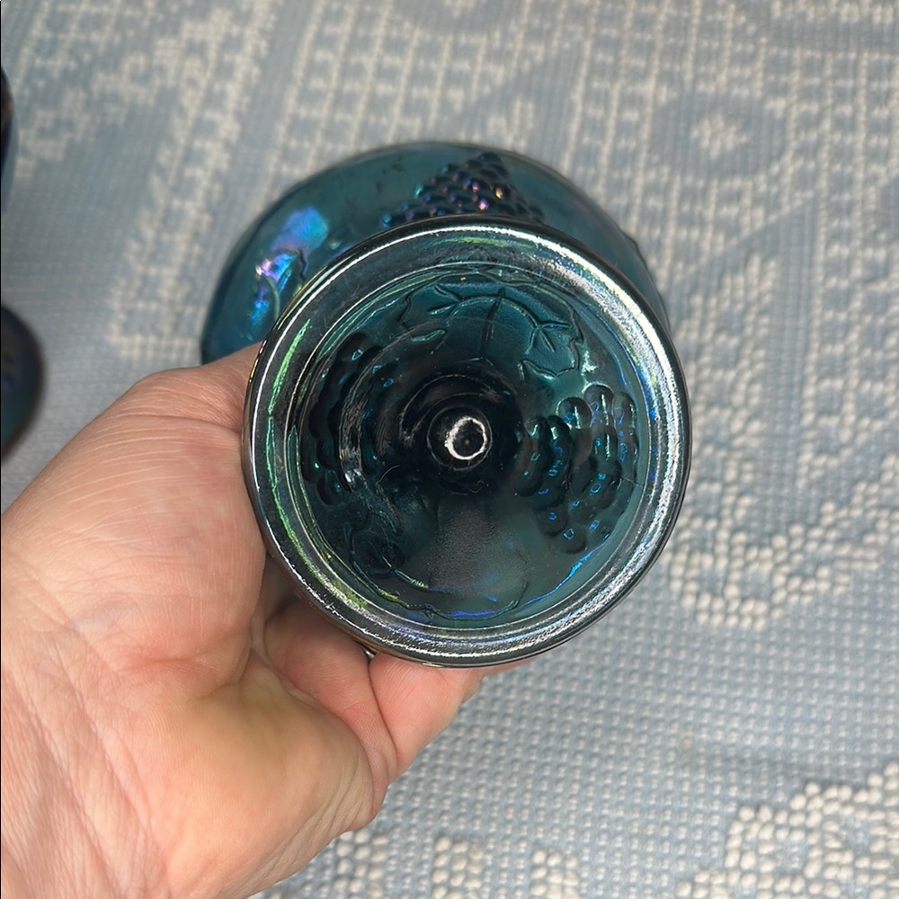 Indiana Carnival glass candle, stakeholders. - Picture 6 of 9